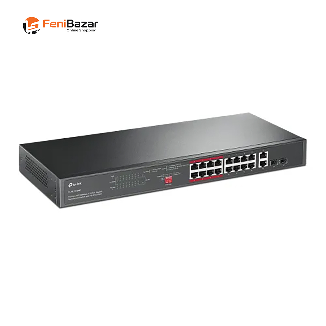TP-Link TL-SL1218MP 16-Port 10/100 Mbps + 2-Port Gigabit Rackmount Switch with 16-Port PoE+