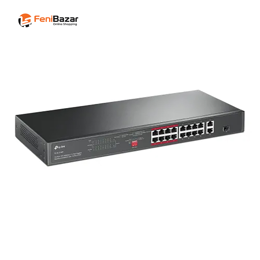 TP-Link TL-SL1218P 16-Port 10/100 Mbps + 2-Port Gigabit Rackmount Switch with 16-Port PoE+