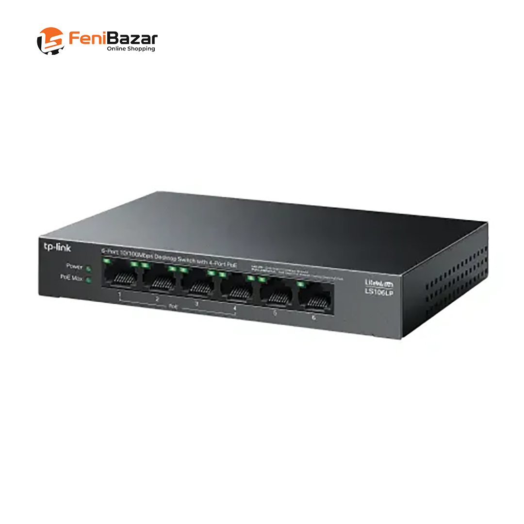 TP-Link LS106LP 6-Port 10/100Mbps Desktop Switch with 4-Port PoE