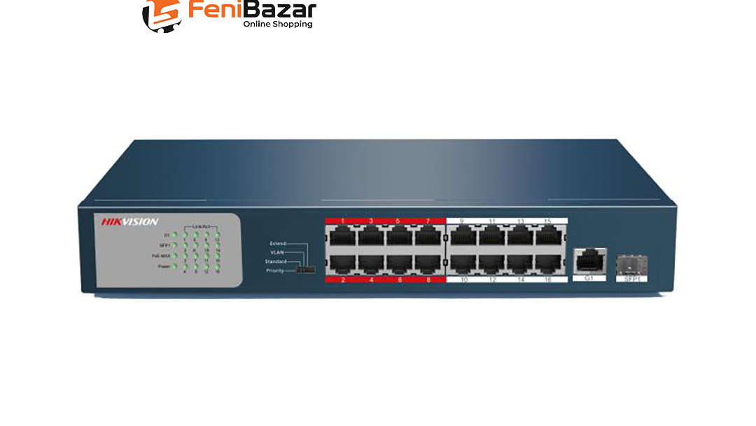 DS-3E0318P-E/M 16 Port Fast Ethernet Unmanaged POE Switch